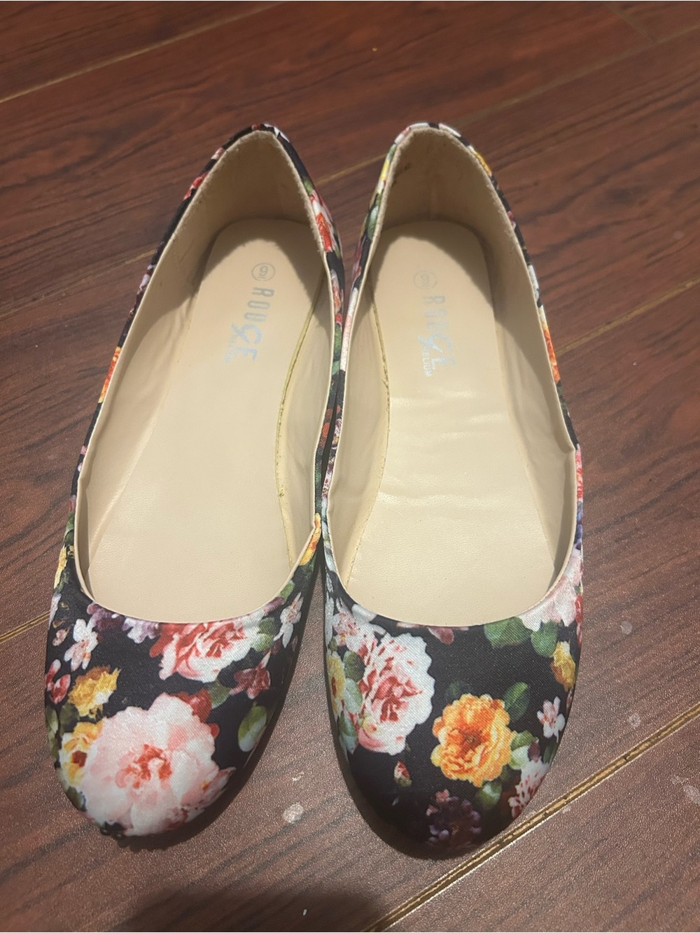 Floral Ballet Flats - Black Multi